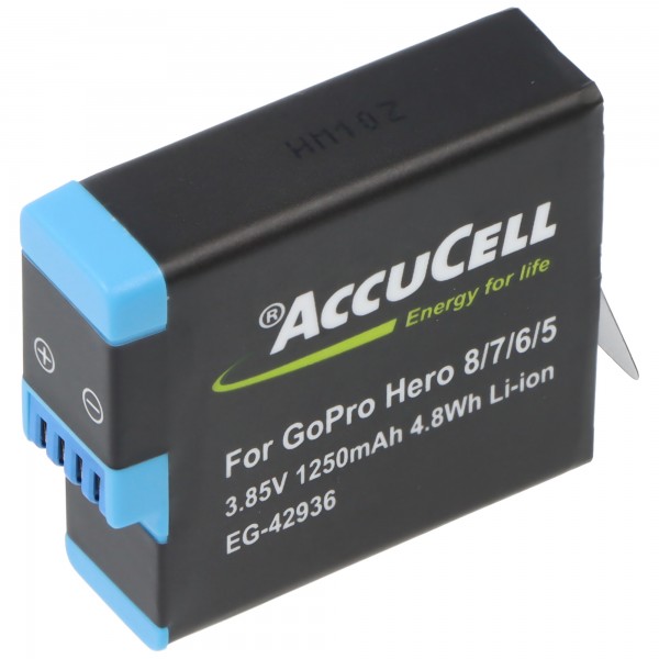 Accu geschikt voor GoPro Hero 8 Zwart, Li-ion, 3.85V, 1250mAh, 4.8Wh