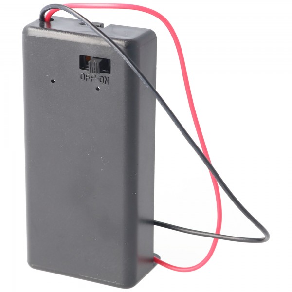 AccuCell batterijhouder voor 1x 9Volt blok met schakelaar