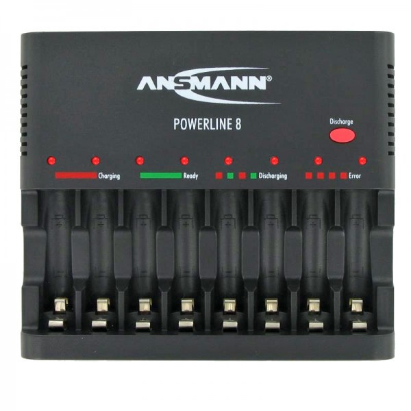 Ansmann Powerline 8 voor 1-8 AA / AAA-batterijen en USB-oplaadaansluiting 1001-0006