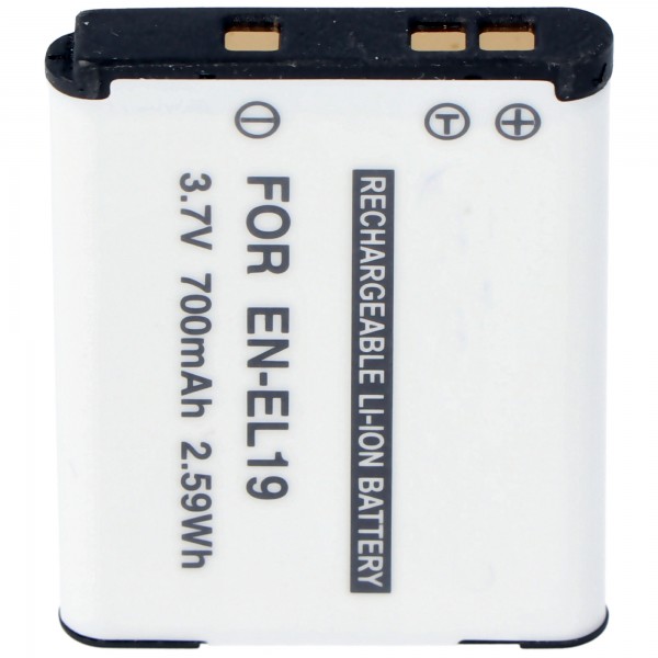 AccuCell-batterij geschikt voor EN-EL19, COOLPIX S2500, S3100, S4100