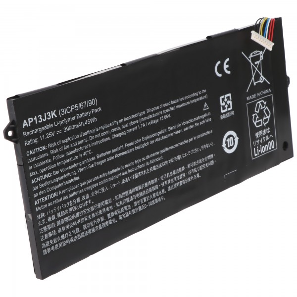 Accu geschikt voor ACER Chromebook 11 C720, C740, Li-Polymer, 11.4V, 3920mAh, 44.7Wh