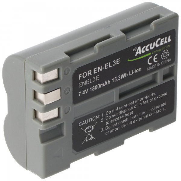 Nikon EN-EL3 batterij als replica van AccuCell ook geschikt voor EN-EL3a, D50, D70