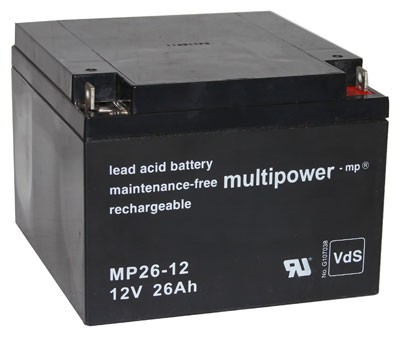 Multipower MP26-12 accukabel PB 12Volt 26Ah met M5-schroefverbinding