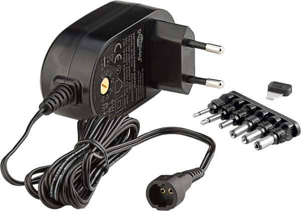 Goobay universele voeding (3V-12V max. 18W / 1.5A) - incl. 6 DC adapters