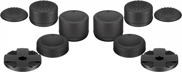 Goobay Set van 10 beschermkappen voor PS5-controllers - voor PlayStation 5 DualSense™-controllers, 8x duimgrepen, 2x kruissleutelkappen, 1x dubbelzijdige tape