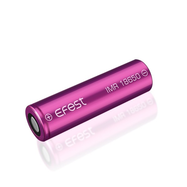 Efest Purple IMR 18650 2900mAh 3.6V - 3.7V min. 2820 mAh typ. 2900 MAh maximale stroomtoevoer van 35 A (platte bovenkant) inclusief batterijbeschermingsdoos