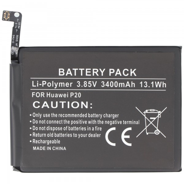 Batterij geschikt voor de Huawei P20 Lite batterij HB366481ECW Li-Polymer 3,85 volt met 3000 mAh max. 11,6Wh