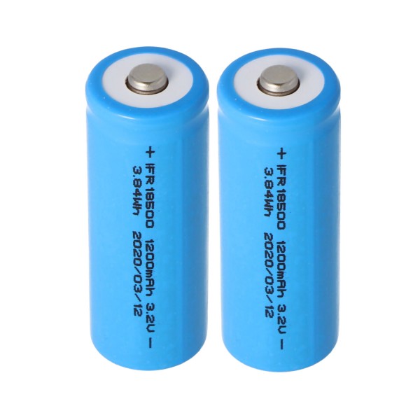 2 stuks batterij geschikt voor Duracell zonnelithiumfosfaat batterij 18500 Li-FePo4 met 3,2 volt en 1000mAh, 17,5x48mm