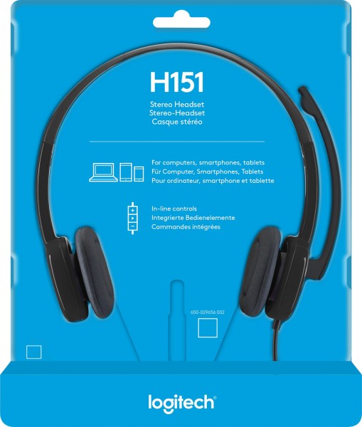 Logitech Headset H151, audio, stereo zwart, retail