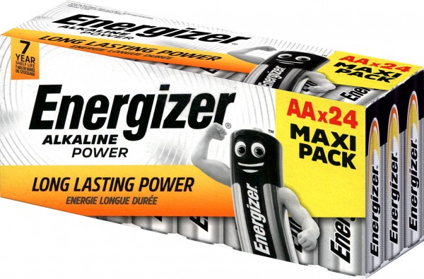 Energizer Alkaline Batterij, Mignon, AA, LR06, 1.5V Alkaline Power, Doos (24-Pack)