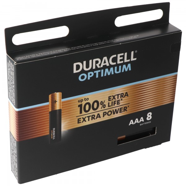 Duracell Optimum AAA Mignon Alkaline Batterijen 1.5V LR03 MX2400 Pak van 8