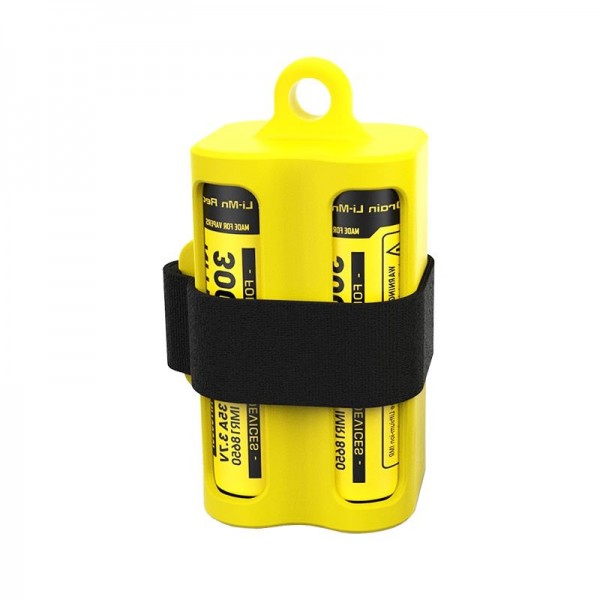Batterijmagazijn NBM40 geel voor 1-4 Li-ion 18650 batterijen of e-liquid flessen en verdampers