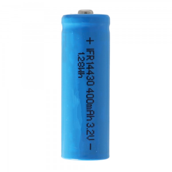 IFR 14430 - 400 mAh 3,2 V LiFePo4-batterij (knop bovenaan) onbeschermd