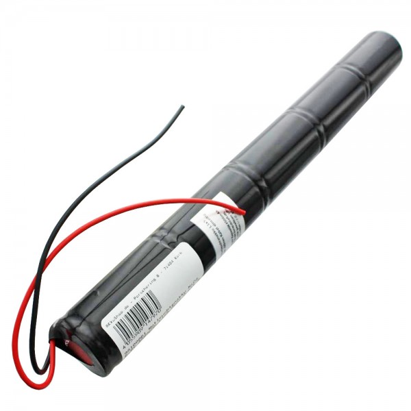 Batterij voor noodlicht NiCd 6.0V 4500mAh L1x5 Mono D met 200 mm kabel aan één zijde