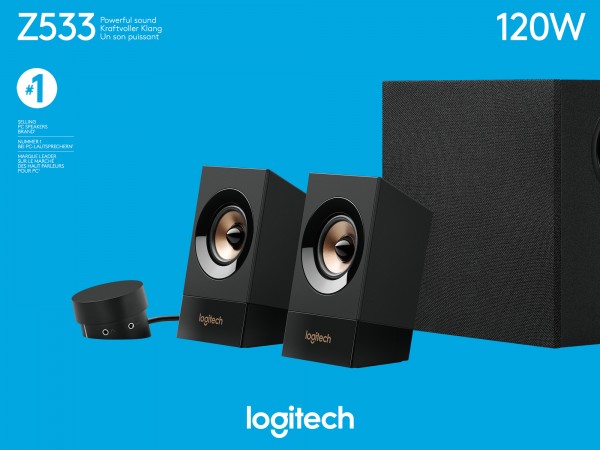 Logitech Speaker Z533, audio, stereo 2.1, 120W subwoofer, zwart, retail