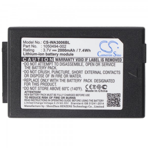 Batterij geschikt voor Psion WA3006, Li-ion, 3.7V, 3000mAh, 11.1Wh
