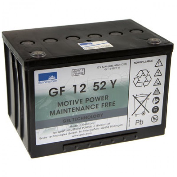 Exide Dryfit GF12052YO loodbatterij met M6-schroefaansluiting 12V, 52700mAh