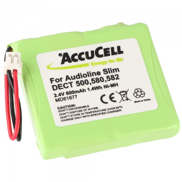 Accu geschikt voor Medion MD874877, Audioline Slim 500