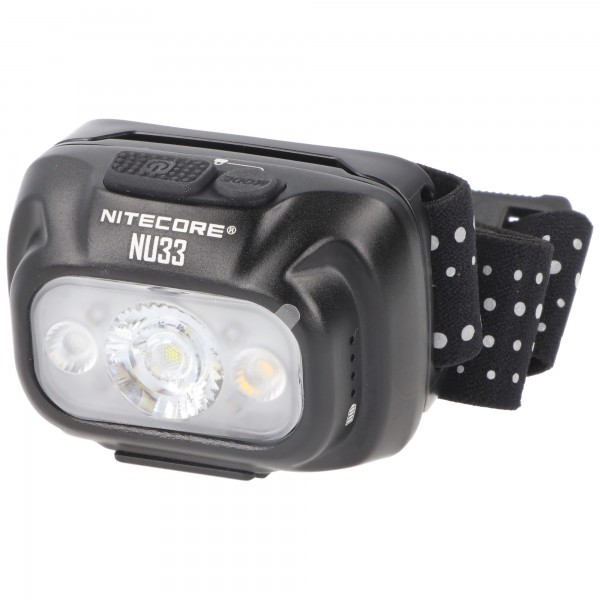 Nitecore NU33 hoofdlamp, USB-C oplaadbare hoofdlamp met 3 lichtbronnen, 700 lumen