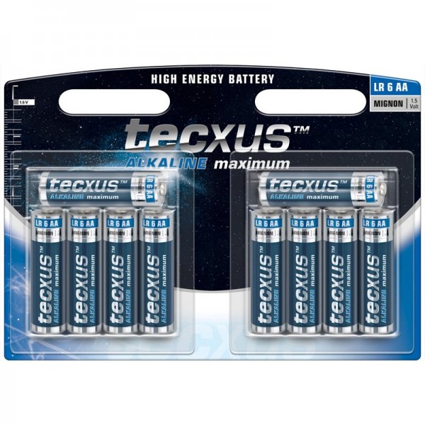 tecxus Alkaline Mignon, AA, LR6 batterij in een verpakking van 10