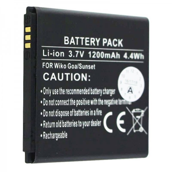 AccuCell-batterij geschikt voor mobiele telefoonbatterij Wiko Goa, Wiko Sunny, Sunset-batterij S104-K42000-014, Wiko 2502