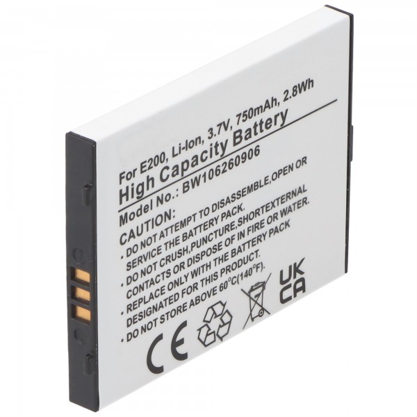 Li-Ion batterij - 750mAh (3.7V) - voor MP3-spelers, muziekspelers