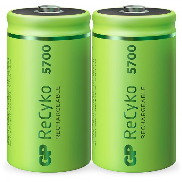 D Mono batterij GP NiMH 5700 mAh ReCyko 1.2V 2 stuks