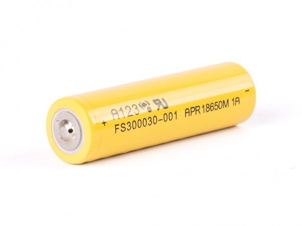 A123 APR18650M-A1 LiFePo4-batterij 1100 mAh 3,2 V - 3,3 V (positieve pool verhoogd)
