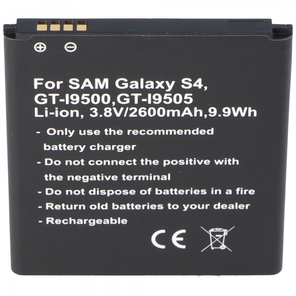 Replica-batterij geschikt voor Samsung Galaxy S4-batterij Galaxy S4 Active, Galaxy S4 LTE +, GT-I9295, GT-I9500, GT-I9505, GT-I9506, GT-i9515