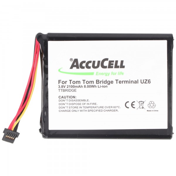 Accu geschikt voor TomTom Bridge, TomTom Model UZ6 1CP515161HR, geschikt voor o.a. reddingsbaan 3.8 Volt 2100mAh 7.98 Wh