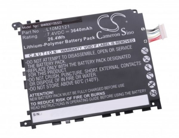 Accu geschikt voor Lenovo IdeaPad K1, batterij vervanging voor Lenovo batterij L10M2121 Li-Polymer batterij 7.4 volt 3600mAh