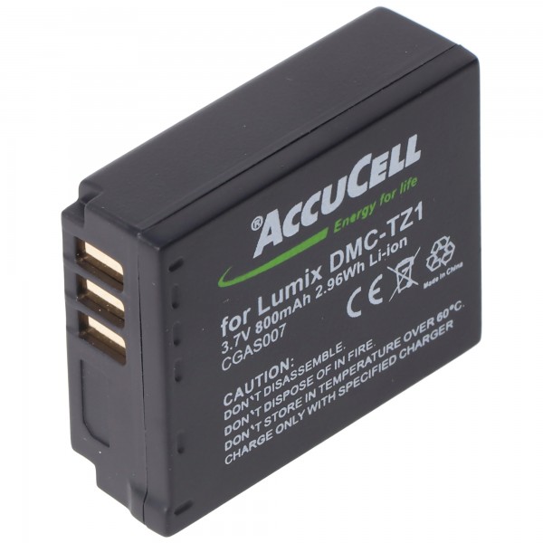 AccuCell-batterij geschikt voor Panasonic CGA-S007, CGR-S007, DMW-BCD10