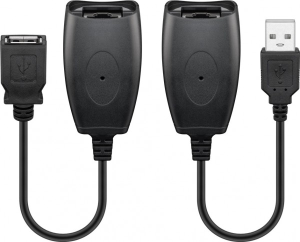Goobay USB 2.0 Hi-Speed Verlengkabel, Zwart - USB 2.0-stekker (Type A) > USB 2.0-bus (Type A)