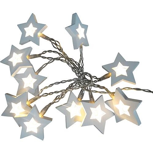 EGB LED decoratieketting houten sterren WW met timer