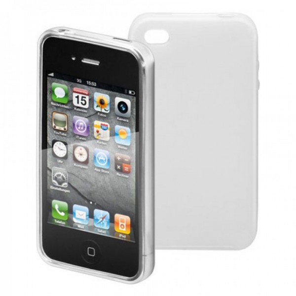 Siliconen hoesje wit voor iPhone 4, hoesje geschikt voor iPhone4