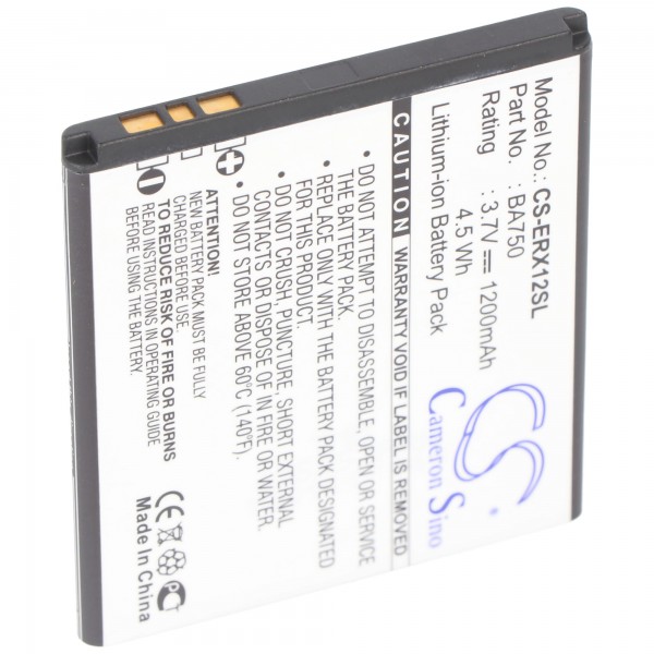 AccuCell-batterij geschikt voor Sony Xperia boogbatterij BA750 Xperia X12