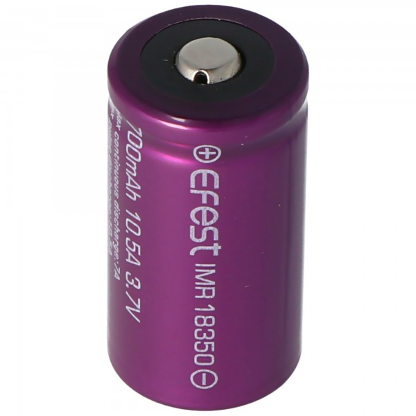 Efest Purple IMR18350 - 700 mAh 3,7 V Li-ionbatterij (positieve pool verhoogd)
