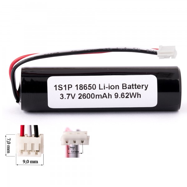 Keeppower 1S1P 18650 2600mAh Li-ion batterijpakket met BMS-bescherming 18650 26J kabel en connector