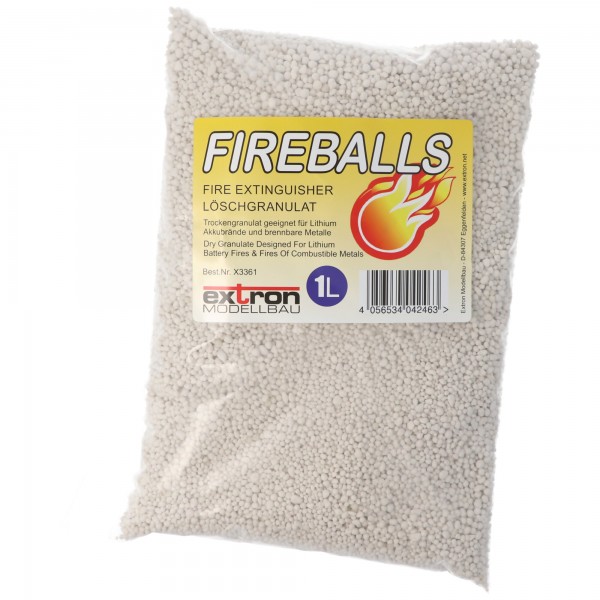 Fireballs Blusgranulaat voor lithiumbatterijen, brandbeveiliging, blusmiddel 1 liter