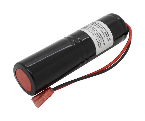 Noodverlichting batterij NiCd 2.4V 4500mAh L1x2 Mono D met 150mm kabel en 2.8mm faston connector