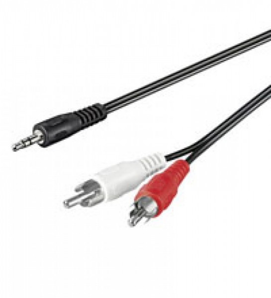 Audio-videokabel 1,5 m 3,5 mm stereostekker> 2 x cinch-stekker