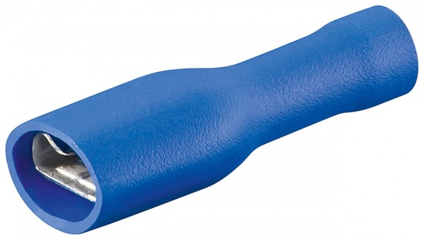 Goobay platte stekkerdozen, blauw - stekkermaat: 6,4 mm x 0,8 mm, 15 A