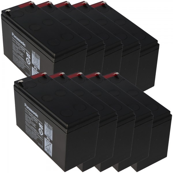 10 stuks Panasonic LC-R127R2PG PB loodbatterij 12 volt 7.2Ah VDS G193046, 4.8mm