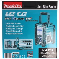 Makita draadloze bouwplaatsradio DMR112 Radio FM, DAB Plus, Bluetooth, zonder batterij en oplader