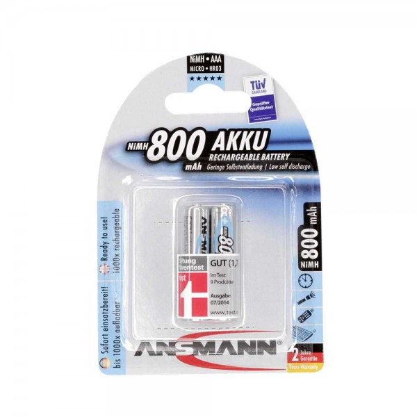 Ansmann maxE NiMH batterij micro 800mAh, blisterverpakking van 2