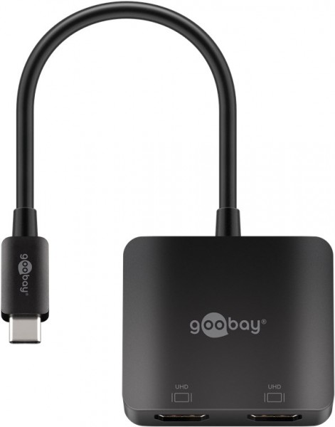 Goobay USB-C™-adapter naar 2x HDMI™ - USB-C™-stekker > HDMI™-bus (type A)