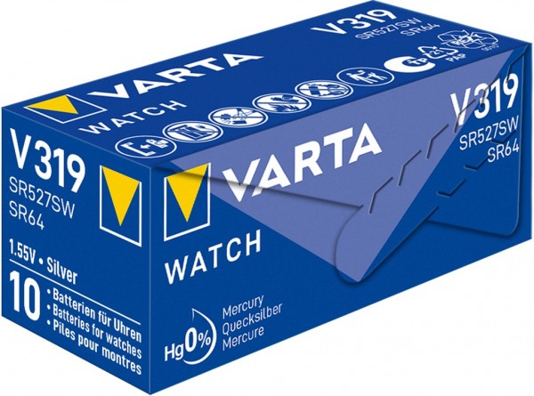 Varta SR64 (V319) - Zilveroxide Zink knoopcel, 1.55V horloge batterij