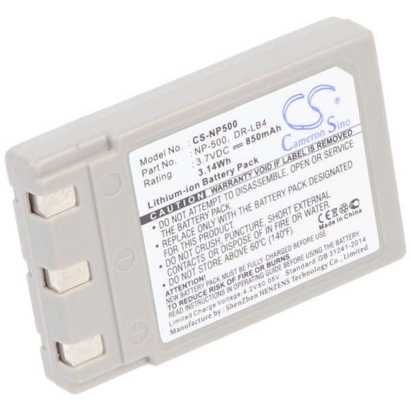 AccuCell-batterij geschikt voor Konica DR-LB4, NP-500, NP-600