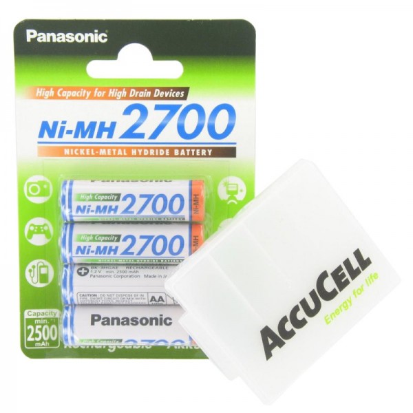 Panasonic Mignon batterij 2700 mAh HR-3U, BK-3HGAE / 4BE blisterverpakking van 4
