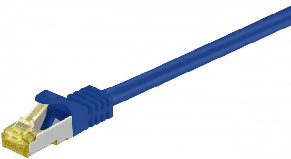 Goobay RJ45 patchkabel CAT 6A S/FTP (PiMF), 500 MHz met CAT 7 ruwe kabel, blauw